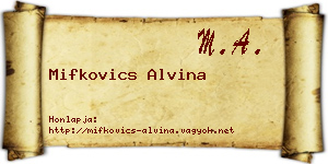 Mifkovics Alvina névjegykártya